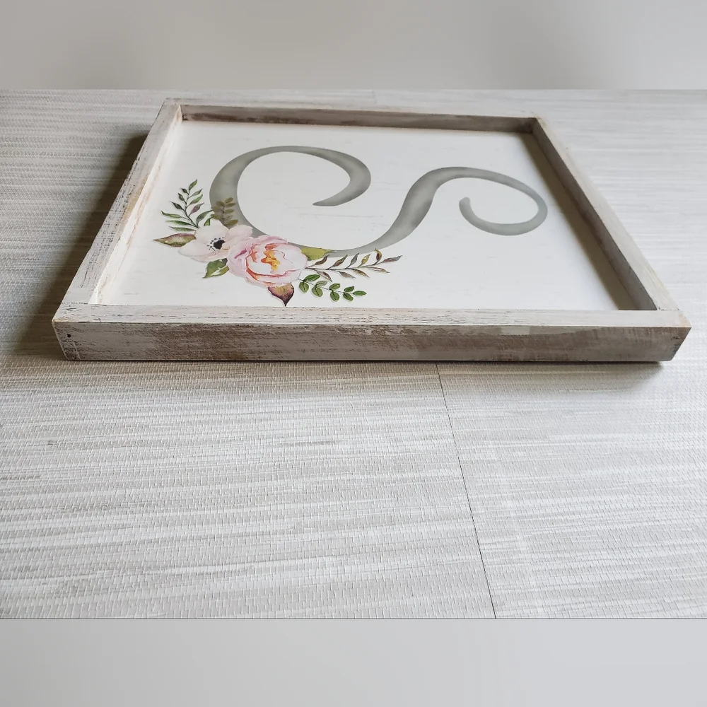 Floral Boho Monogram 'S' Wall Art 12